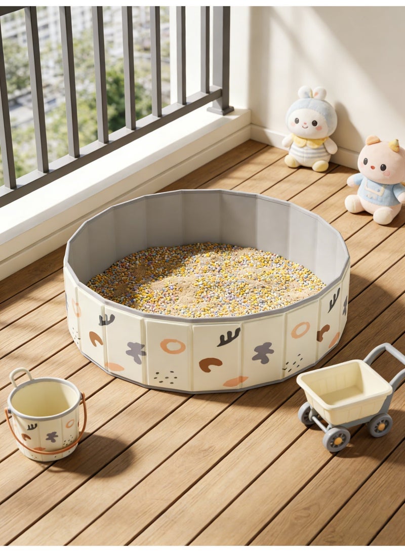 EXCLIFE Children's sandpit toy, indoor round sandpit enclosure for children, foldable sandpit toy for families (80CM) - Image 5